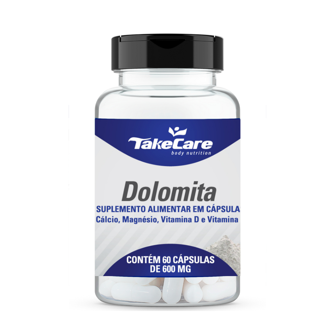 DOLOMITA C/ MAGNÉSIO VITAMINA D E VITAMINA K 60 CÁPSULAS - TAKE CARE