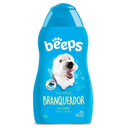 Shampoo Beeps Branqueador Beeps Clareador Shampoo pra Cachorro e Gatos Cheirinho de Blueberry 500ml