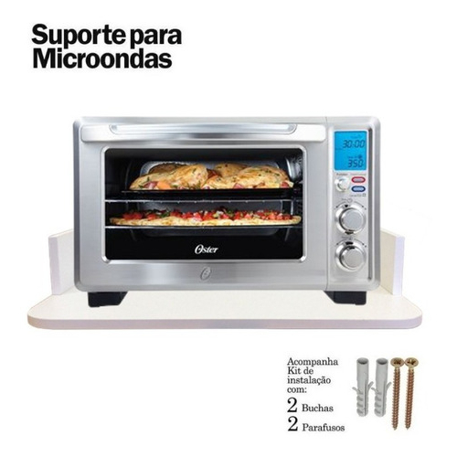 Suporte de Parede Para Microondas Forno Elétrico Mdf Branco Multiuso Impressora Computador