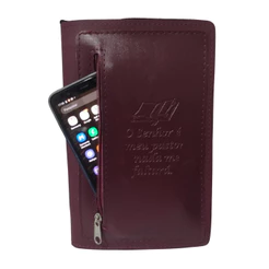 Capa para Bíblia Média com Zíper e Bolso Externo Número 11 - Vinho