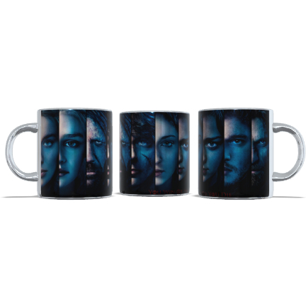 Caneca Cerâmica Game of Thrones GOT Coroa winter is here Ned Stark Arya Stark Daenerys Targaryen Rei da Noite Margaery