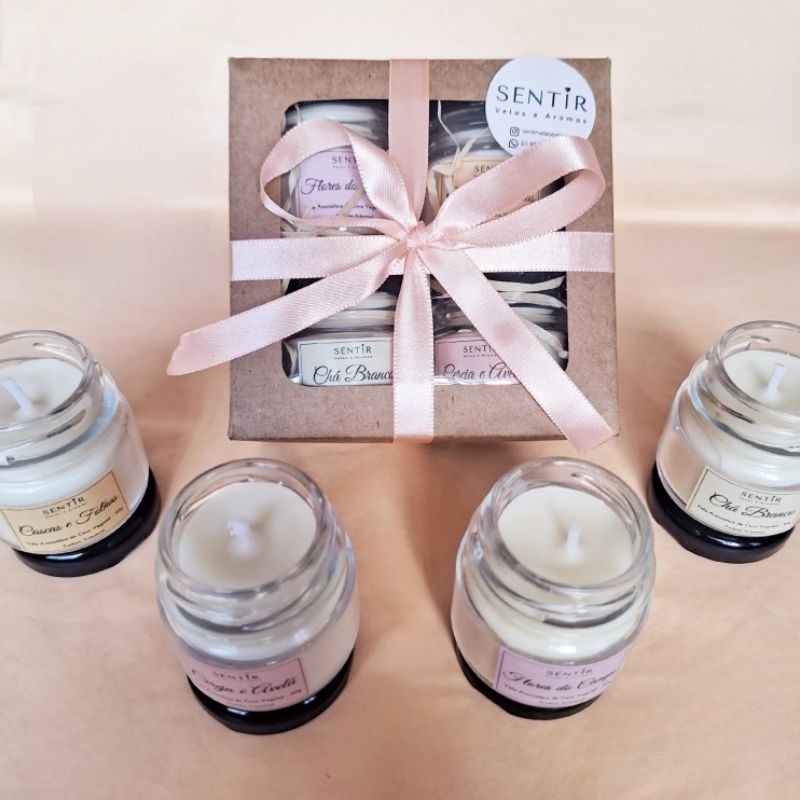 kit Presente Mini Velas Aromáticas - Vela baby Perfumada