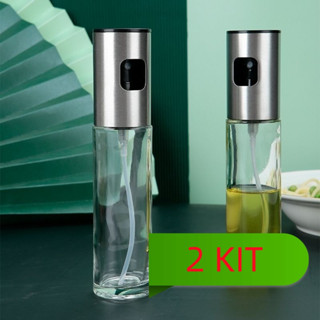 2 Peças Spray Pulverizador Vidro Inox Borrifador Azeite Vinagreessenciais De Cozinha Oliva Spray De Vinagre Promoção