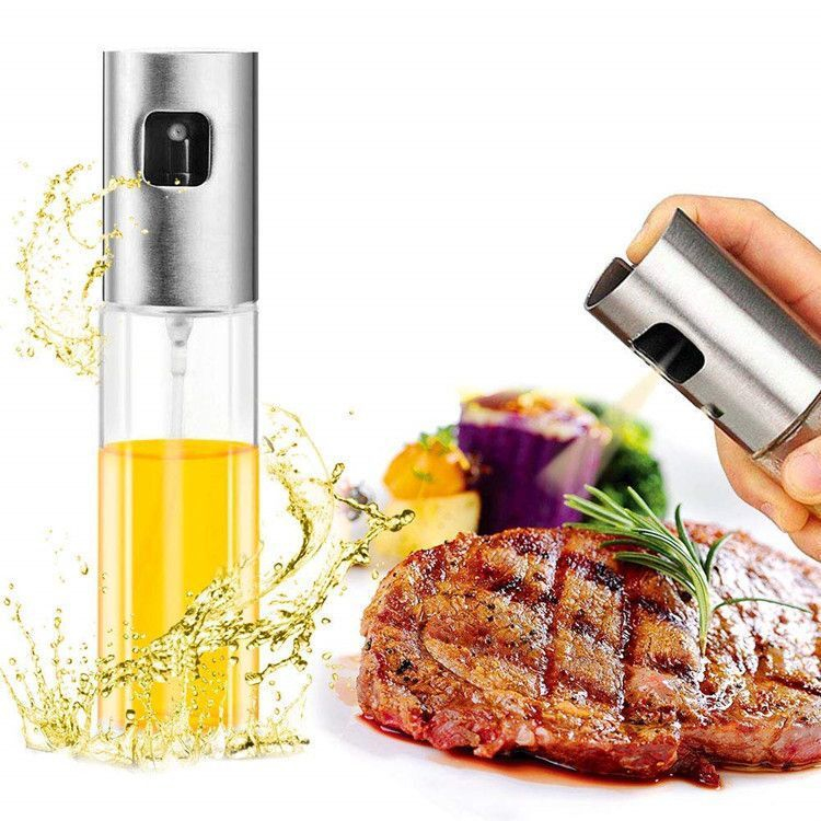 2 Peças Spray Pulverizador Vidro Inox Borrifador Azeite Vinagreessenciais De Cozinha Oliva Spray De Vinagre Promoção