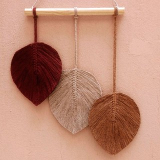 Decoração de Folhas Macramê boho chic