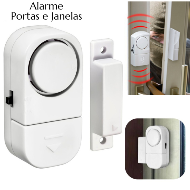 Alarme Contra Invasão Residencial Sonoro Porta E Janelas Anti Furto Alarme Alto