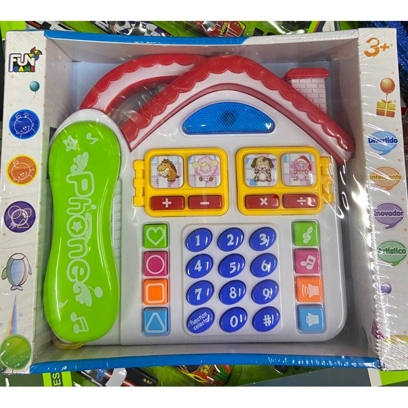 Telefone Bebê de Brinquedo Casinha Educativo Matemática Musical led/SOM