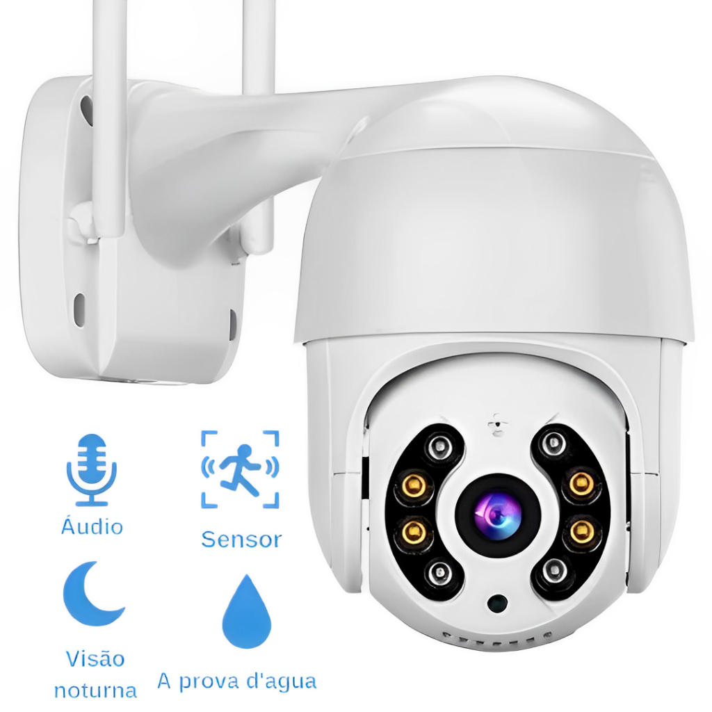 Camera Ip Wifi Externa Com Visão Noturna Colorida