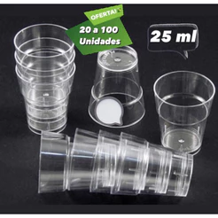 20~100 KIT MINI COPO BRIGADEIRO DE COLHER 25ML – ACRÍLICO TRANSPARENTE DESCARFEST (CHOCO)