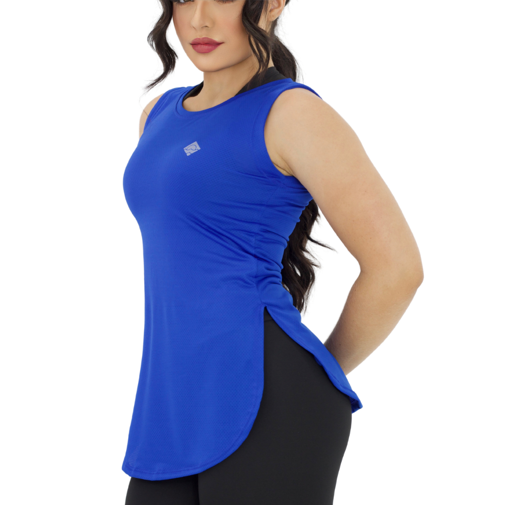 Regata Dry Fit Feminina Tapa BumBum Academia Treino Fitness Blusa Furadinha Crossfit Esportes Esportiva Sem Mangas