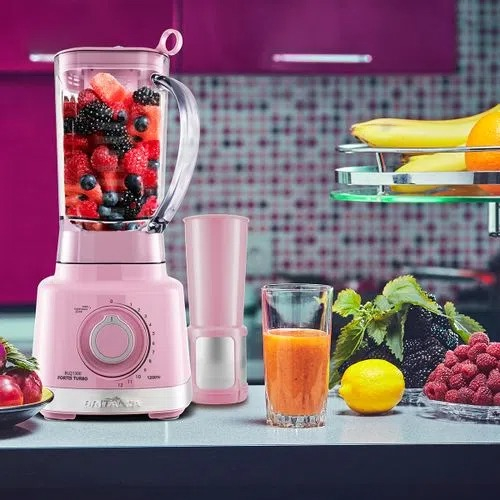Liquidificador Rosa Britânia  Pro Maxx Turbo 3 Litros 1200W 12 Velocidades
