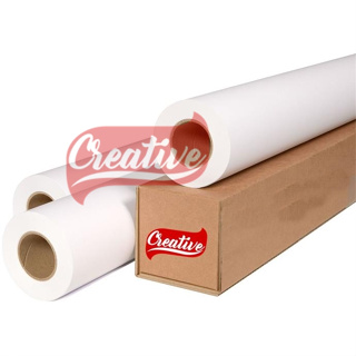 Bobina Papel Adesivo Branco Fosco Para Plotter 610 mm x 30 Metros Creative Produtos 70g Frontal em Oferta na Shopee