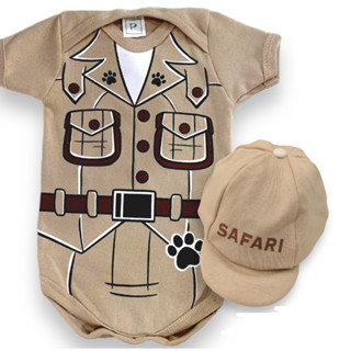 Body Bebê Temático Safari mesversario selva aventureiro
