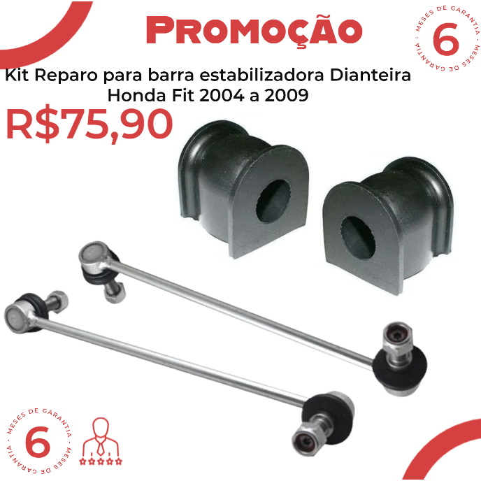 Bucha e Bieleta da barra estabilizadora dianteira Honda FIT 2004 2005 2006 2007 2008
