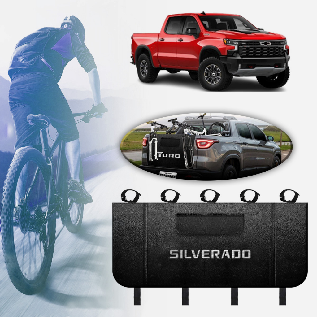 Transbike Gm Silverado Trukpady P/ Caçamba Truk Pady Premium Preto Fixação com Fitas
