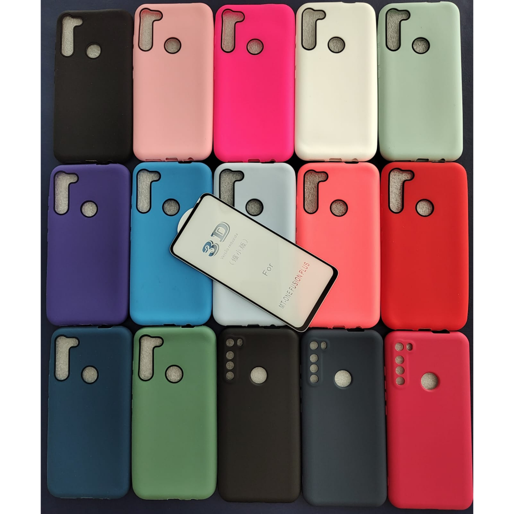 Motorola One Fusion Plus (Kit Película de vidro 3D para Celular + Case Capa Silicone Flexível e kit de limpeza de tela)