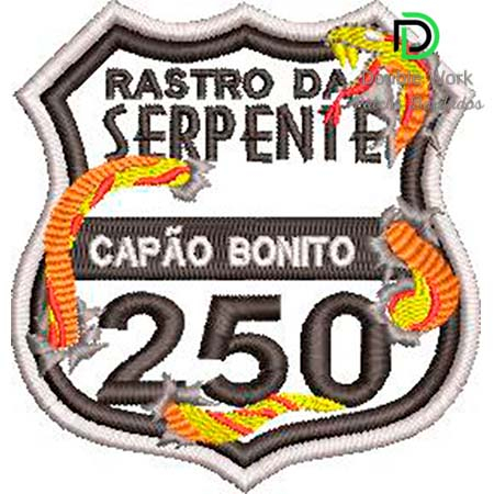 Patch Bordado Rastro da Serpente Capão Bonito 7,5x7 cm Cód.1952