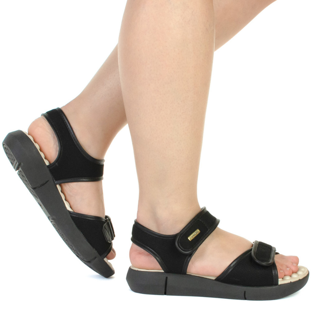 Sandália Papete Feminina Ortopédica Anatômica Massageadora Leve Macia Utra Conforto Via Angel 56.04