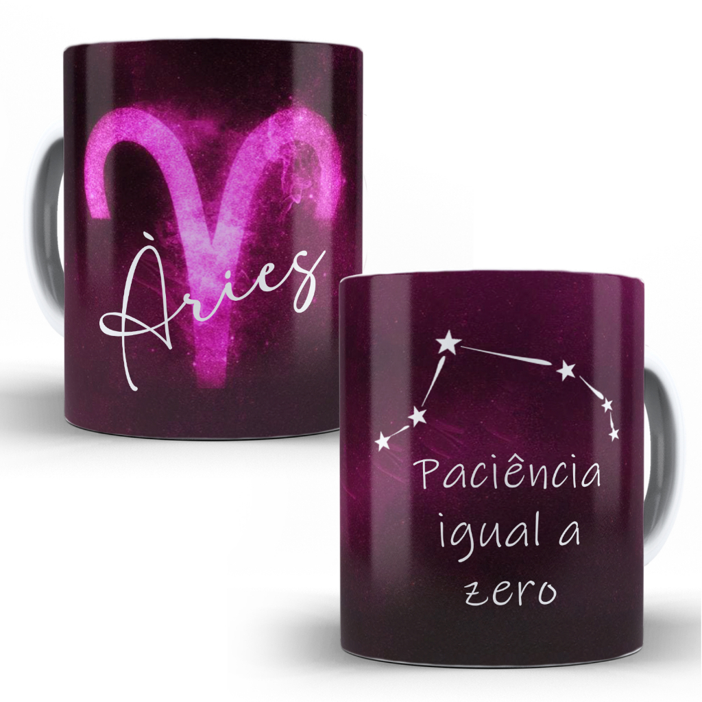 Imagem Caneca personalizada aries signo rosa paciência zero astros Com Nome