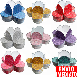 Forminhas 4 Pétalas Glitter Para Doces Finos Brigadeiros Festas Aniversários Casamentos