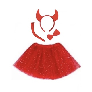 Fantasia Chifres Adulto Carnaval Vermelho Halloween