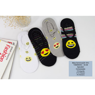 Senhora Antiderrapante Meias de ioga/ pilates femininas: Confortáveis e antiderrapantes com estampas de sorriso Meias