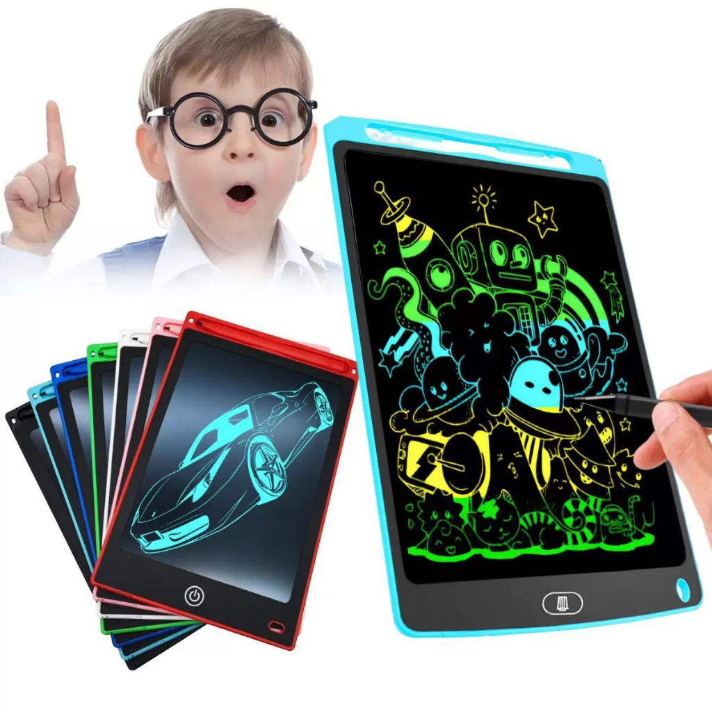 Lousa magica 12' polegadas tablet LCD infantil para desenho colorido