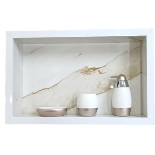 Nicho porcelanato P/ banheiro box 30x61x10 Calacata Gold