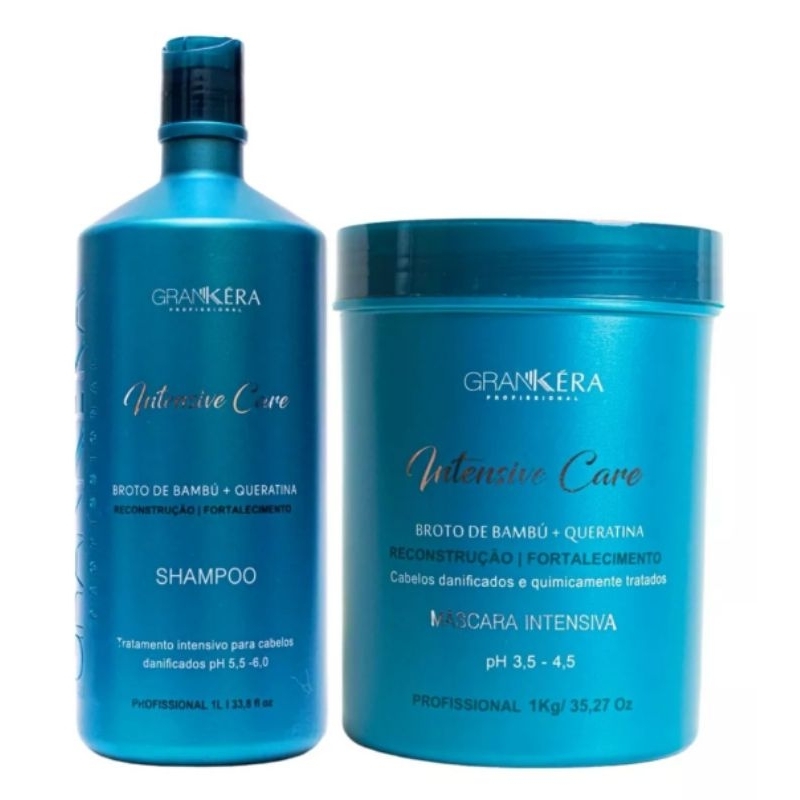 Kit Intensive Care Bambu Shampoo 1L máscara 1kg GRANKERA