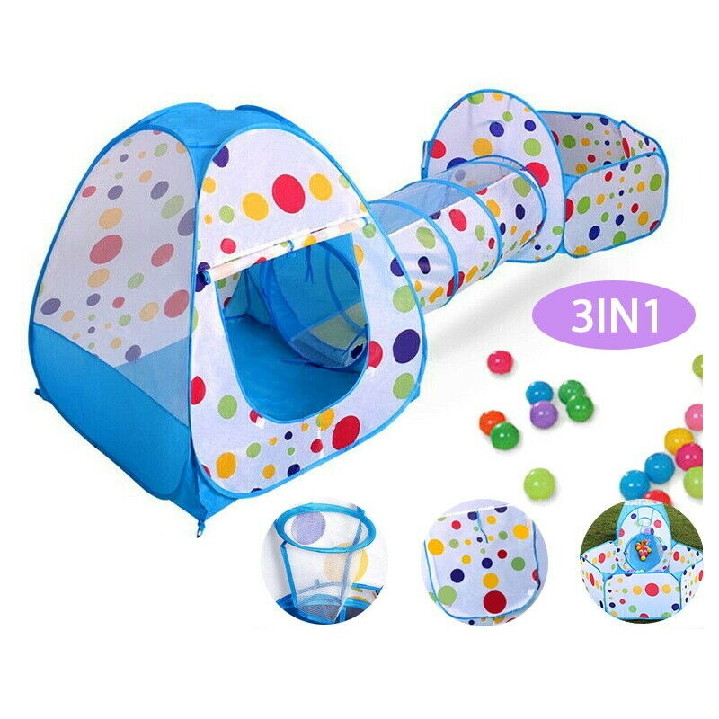 Toca tenda com túnel 3 em 1 bolinha  barraca infantil com cesta basquete melhor preço