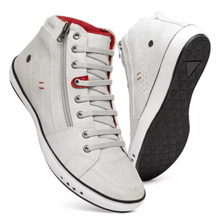 Botinha Casual Trabalho Sapatênis Masculino Cano Médio Tênis formal Casamento elástico e zíper em Oferta na Shopee