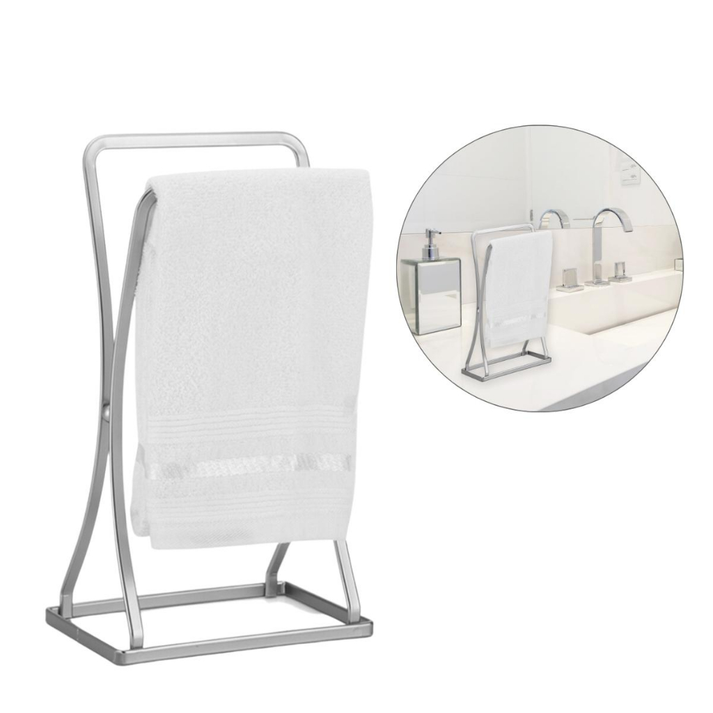 Suporte Porta Toalha Lavabo Banheiro Piatina Cromo Luxo Arthi