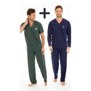 kit 2 Pijamas Masculino Blusa e Calça Camisa e Calça