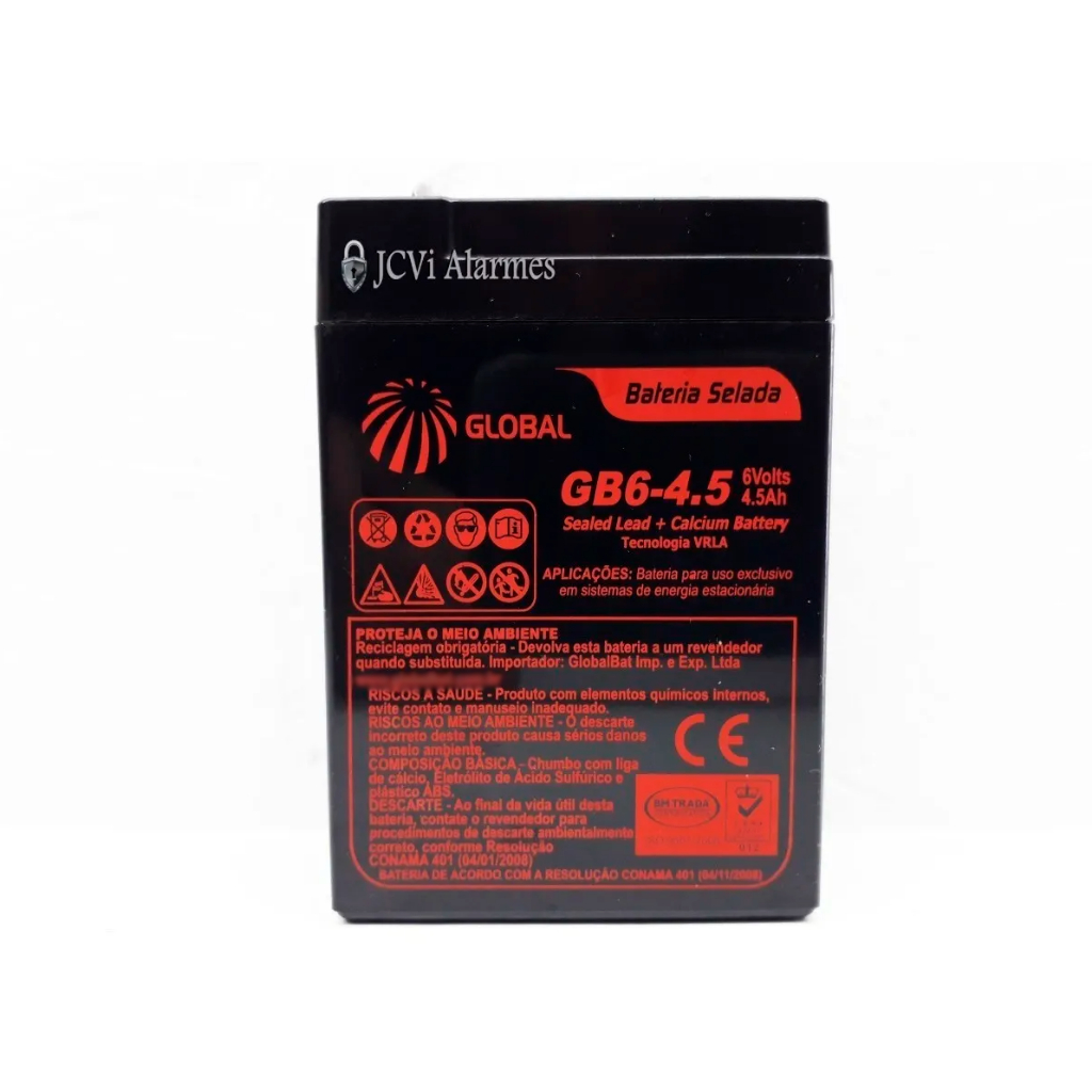 Bateria Lead Acid 6v/4ah Iluminação Emergência Segurimax Led