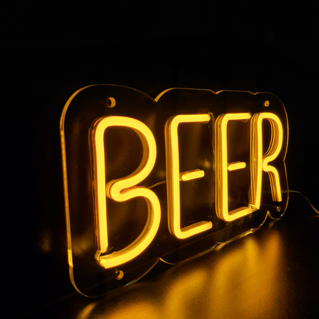 Painel Neon Led em Acrílico Cristal 4mm - BEER 0,30 x 0,15cm em Oferta na Shopee