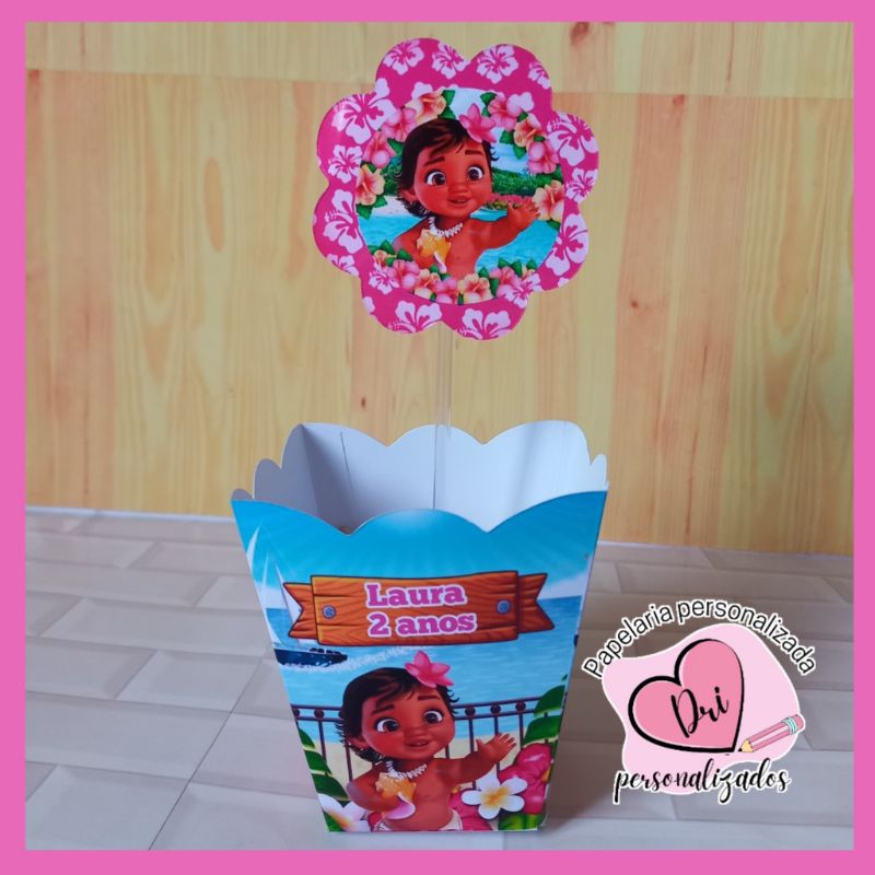 10 centro de mesa lembrancinha moana baby cachepot  personalizados  para festa e aniversários