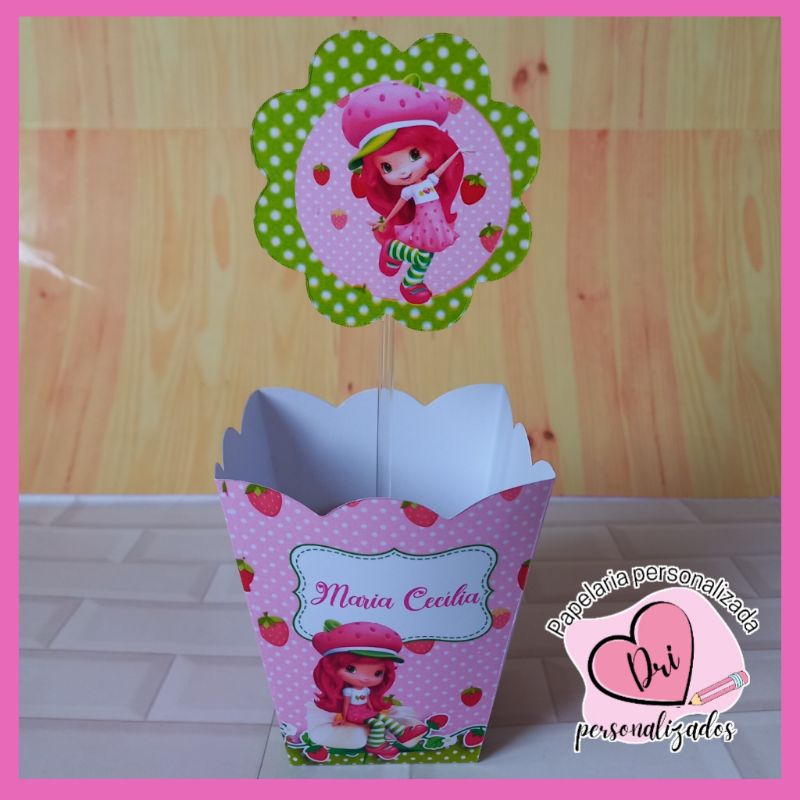 10 centro de mesa lembrancinha moranguinho cachepot personalizado para festa e aniversário