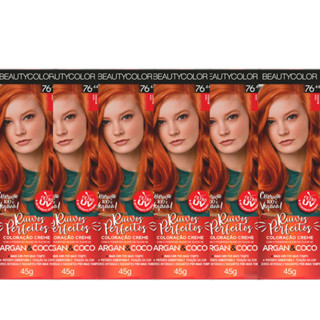 Beauty Color Coloração 76.44 Ruivo Absoluto 6 Unidades 45g