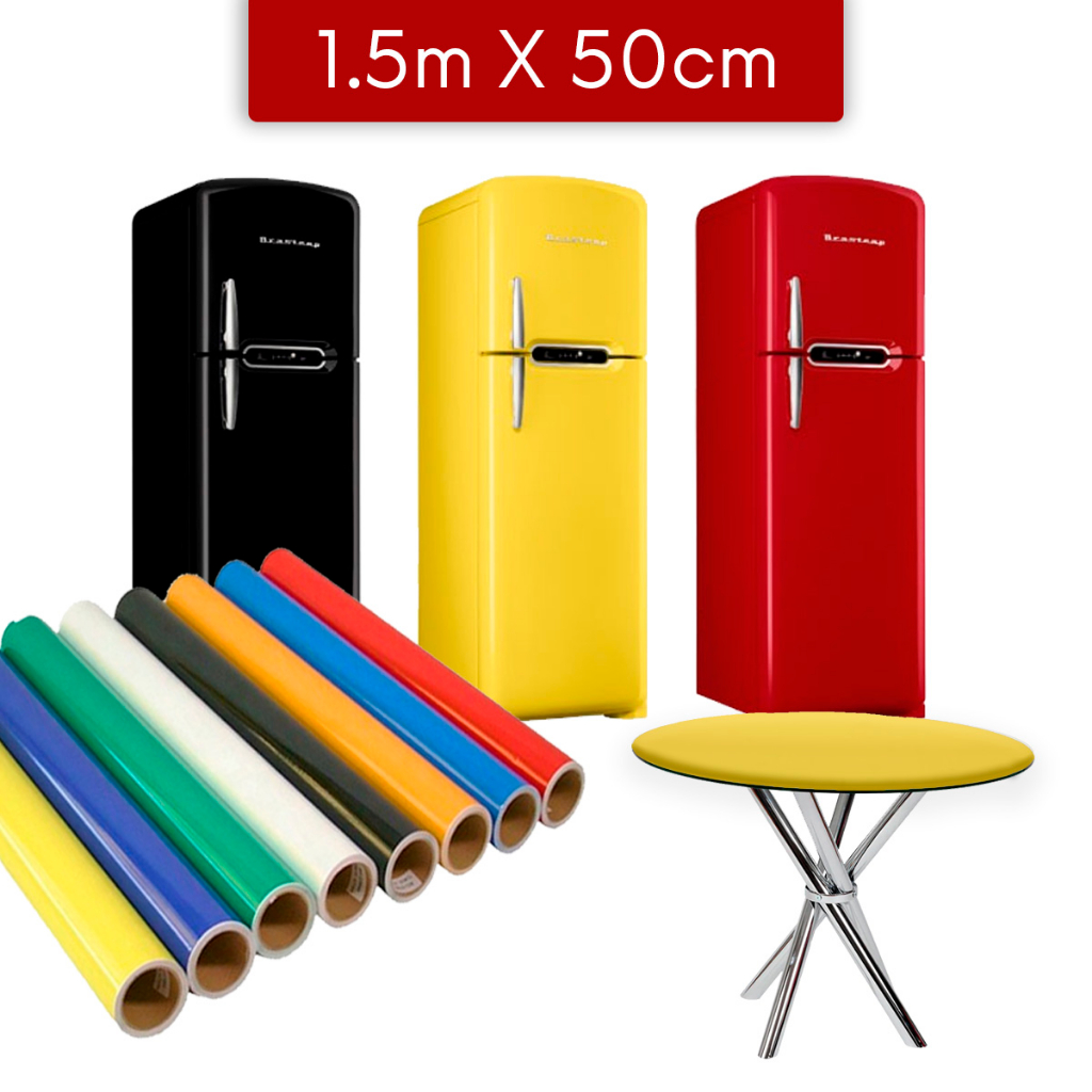 Adesivo Auto Colante Encapar Moveis Geladeira Fogão Diversas Cores 1,5m x 50cm em Oferta na Shopee