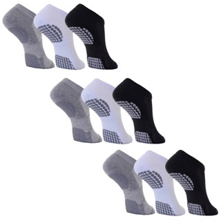 Kit 9 Pares Meias Sapatilha Antiderrapante Adulto Feminino Original Dorbe Meia Pilates Hidroginástica Yoga Masculina Masculino Unissex