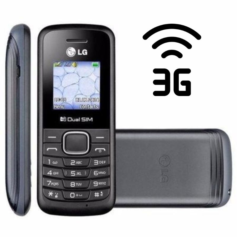 Celular LG B220 3G Simples de botão Dual Chip Rádio FM Antena Rural