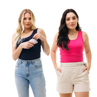 Kit de 2 Regatas com Abertura Para Amamentação ItsBella em Oferta na Shopee