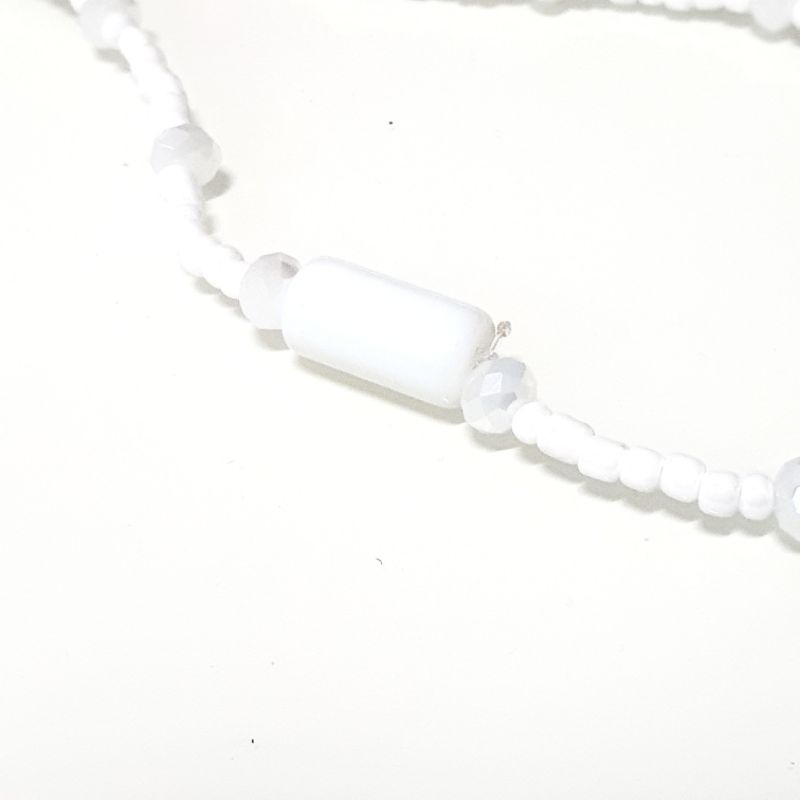 Guia de Oxalá Cristal Pomba Opaxoro Branco Firma de Murano Guia de Proteção Promoção Obatalá Oxaguia