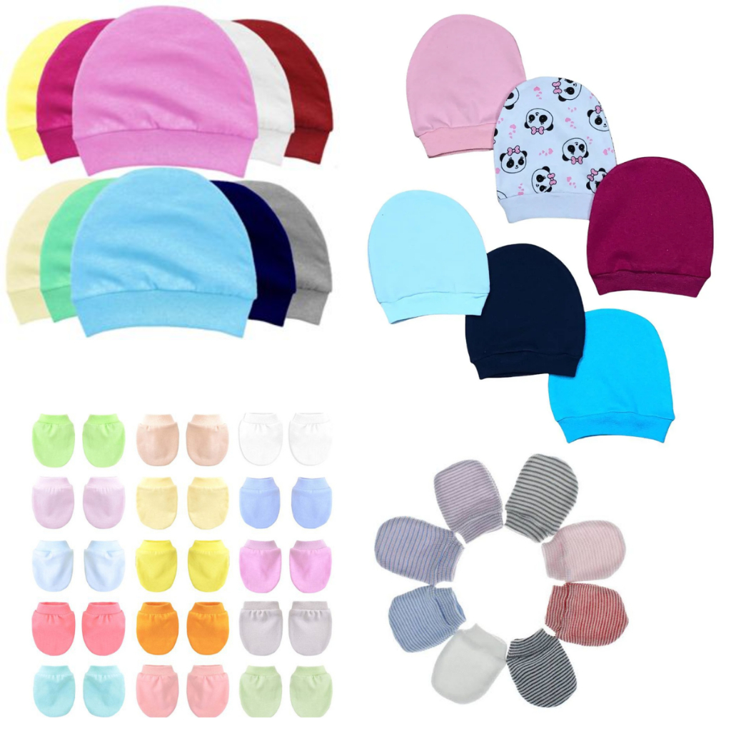 Kit Luva e toucas para bebês recém nascido kit bebê- enxoval de bebê promoção . em Oferta na Shopee
