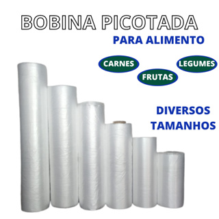 Bobina Plástica Sacos Plásticos Picotado Rolo Vários Tamanhos - Ideal para alimentos em Oferta na Shopee