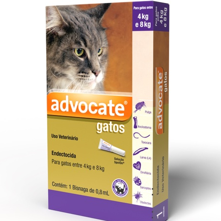 Advocate Cat Antipulgas para Gatos de 4 a 8kg 1 Pipeta de 0,8ml Elanco - Pets