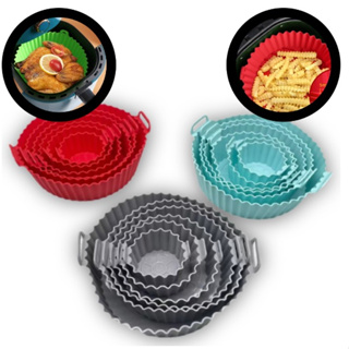Kit 6 Forma Silicone Air Fryer Tamanhos Variados - Micr Fritadeira Assadeira - Reutilizável Antiaderente Flexível em Oferta na Shopee