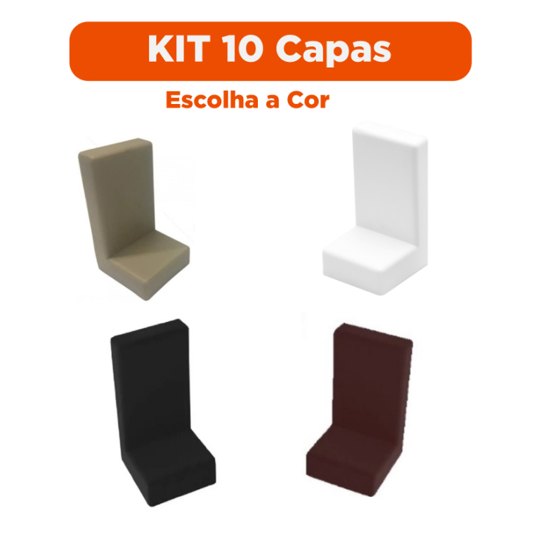 KIT - 10 Capas para Suporte Aereo/Prateleira - Cantoneira - Diversas Cores - Bege | Branco | Chocolate | Preto