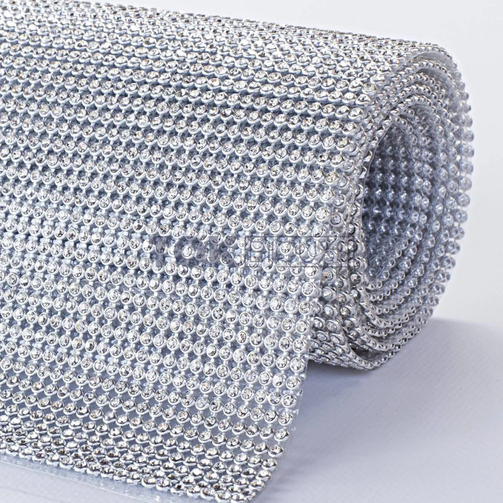 Manta Strass Alto Brilho Cristal Artesanato - Prata - Rolo 5cm X 45cm em Oferta na Shopee