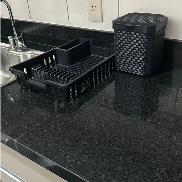 Kit escorredor de louça e lixeira de pia 05 litros  conjunto cozinha completa